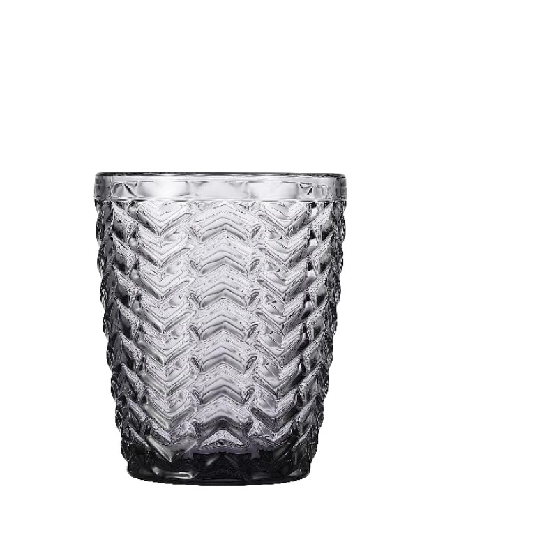 Vintage Carved Braided Pattern Tumbler Household Water Cup Drink Cup Glass Wine Cup Colorful Thickened