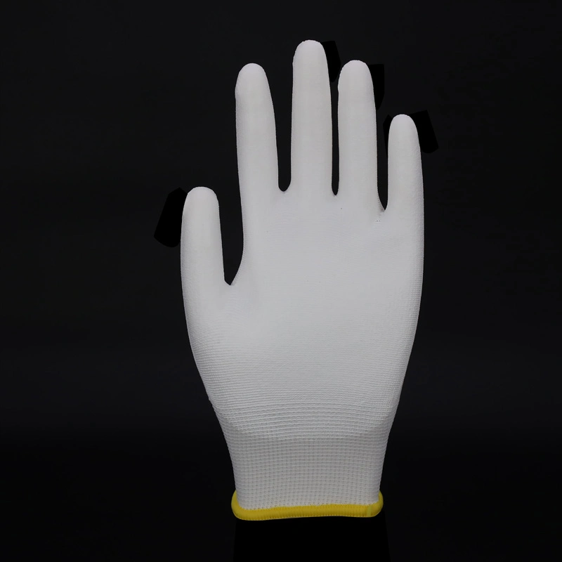 Factory Wholesale 13 Gauge Nylon Yarn Knitting Shell Cheap Work Gloves PU Coated Glove