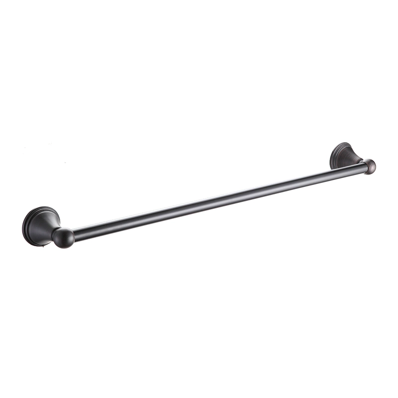 Zinc Alloy Brushed Wall Mounted Black Hand Metal Towel Bar for Bathroom