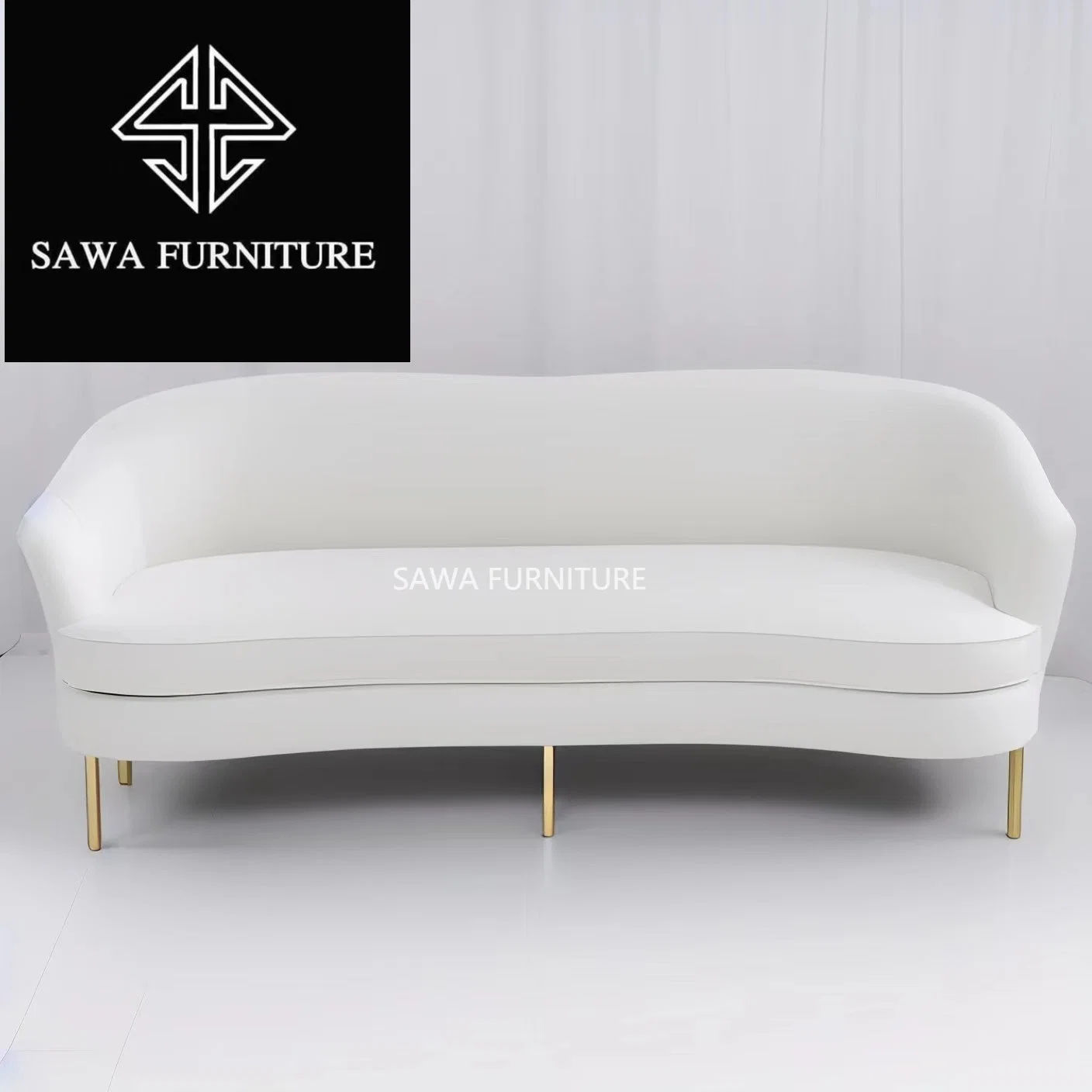 Light Luxury Modern Gold Edelstahl Hochzeit Stoff Couch Contemporary Wohnzimmer Sofas setzt Möbel für Hotel