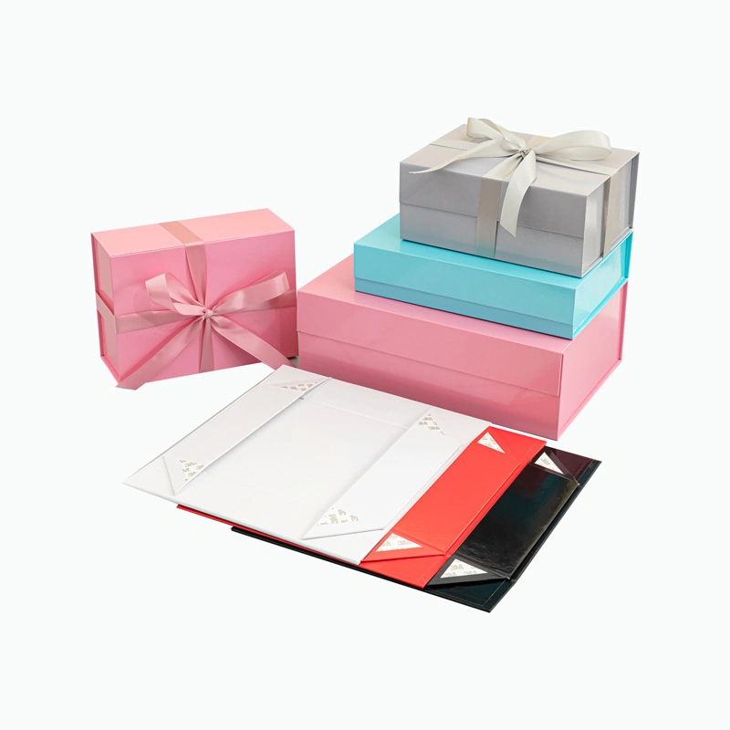 Custom Logo Printed Cosmetic Jewellery Folding Cardboard Box, Christmas Decoration Paper Gift Box