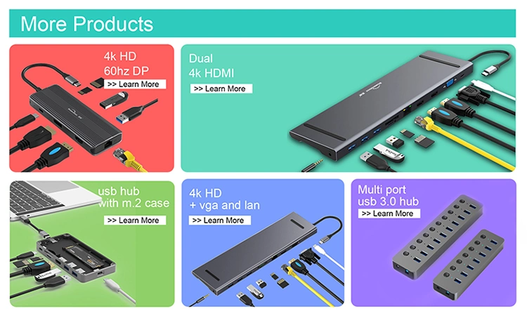 USB-C Hub Compact and Versatile Hub with 8 Ports