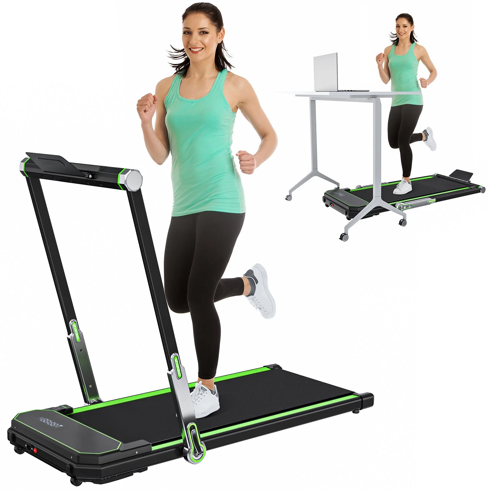 En virtud de la cinta de correr escritorio Todo 2-en-1 Caminar Pad Desk Cinta de correr, potente y silencioso caminar correr correr cinta de correr con control remoto