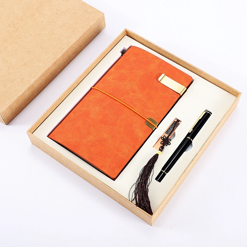 Bureau de l'École de la Papeterie de luxe Gift Set A5/A6 de l'or l'Estampage du cuir et un stylo ensemble cadeau pour ordinateur portable