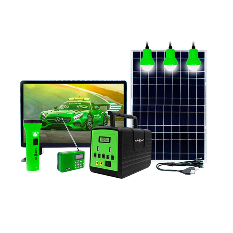 Portable Solar Light with Charger and TV Use for Fan