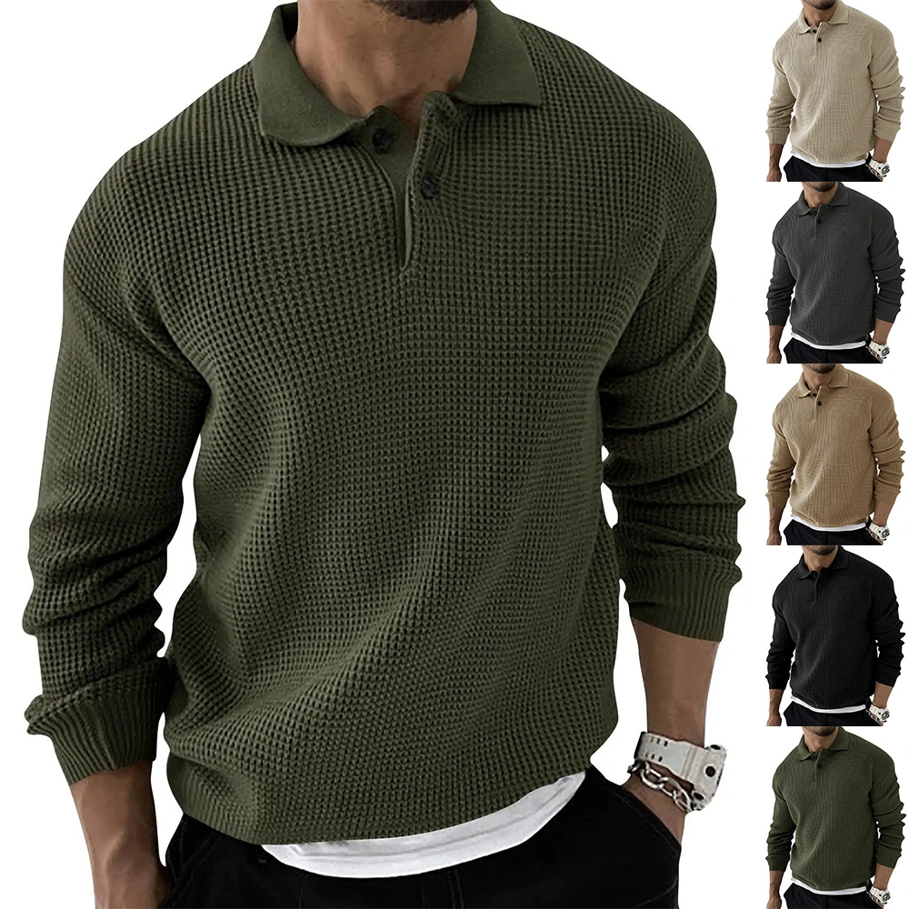 Wholesale Men's Fashion Urban Slim Sweater Long-Sleeved Knitted Sweater