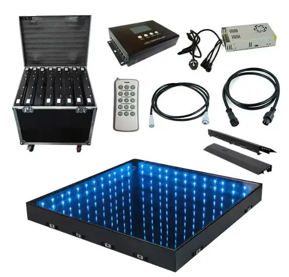 Wireless Magnetic Disco DJ Party 3D Full Color Mirror LED Dance Floor for Wedding Events