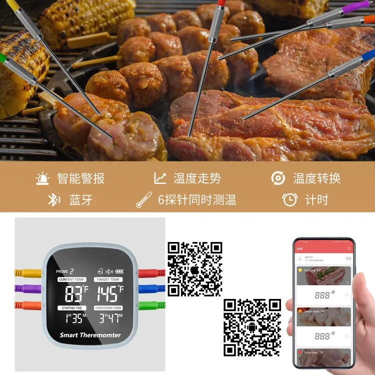 BBQ-6 مقياس حرارة لاسلكي بتقنية Bluetooth® الرقمي