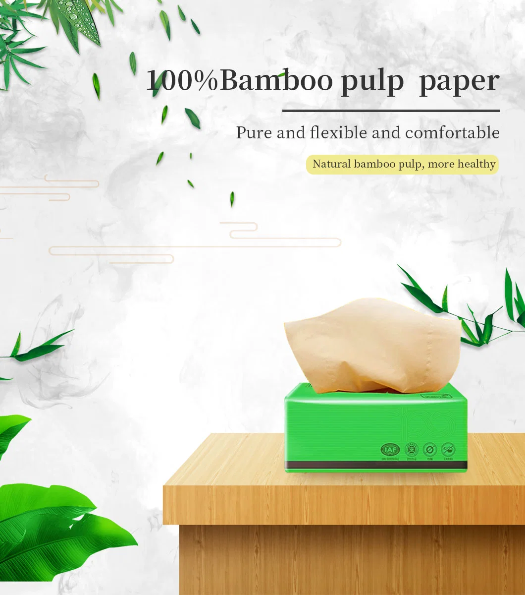 Bamboo Facial Tissue Health and Safe I Natural Material I High quality/High cost performance I Proper Mini Size