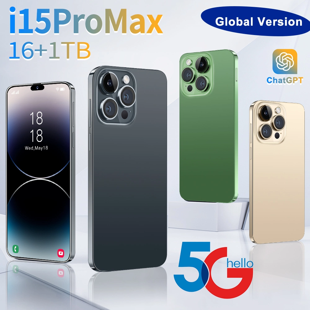 Original Cell Phone I15 PRO Max 16GB+1tb 6.7 Inch HD Display Unlock Android Mobile Smart Phone