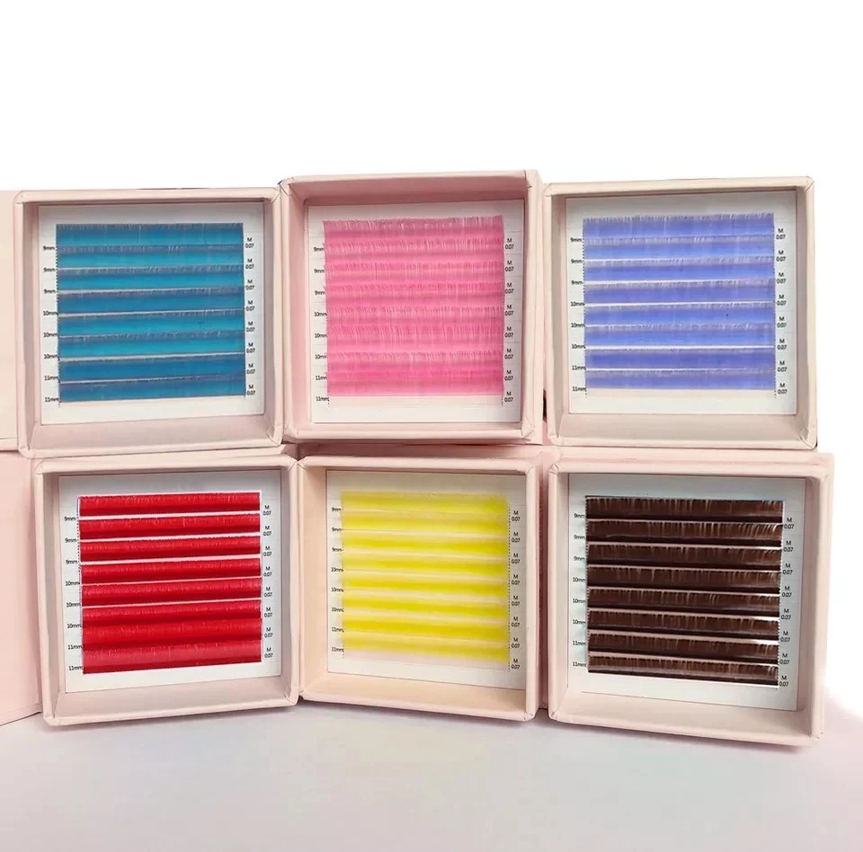 0.07mm C D Easy Fanning Free Samples Volume Lashes Eyelash Packaging Box Easy Fans Blooming Russian Eyelash Extensions