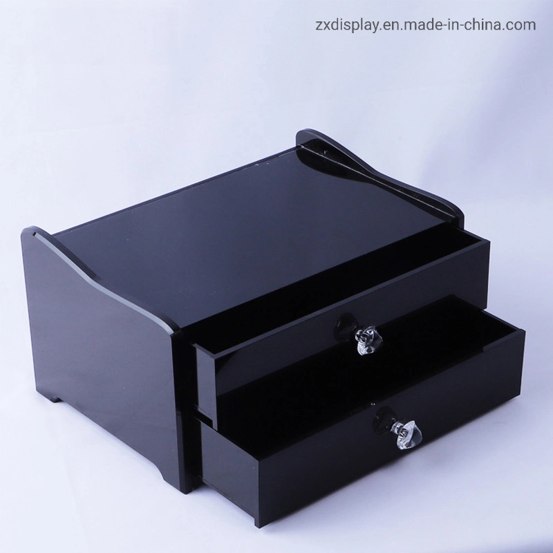 Custom Black Hotel Amenity Tray Acrylic Bathroom Waterproof Storage Box