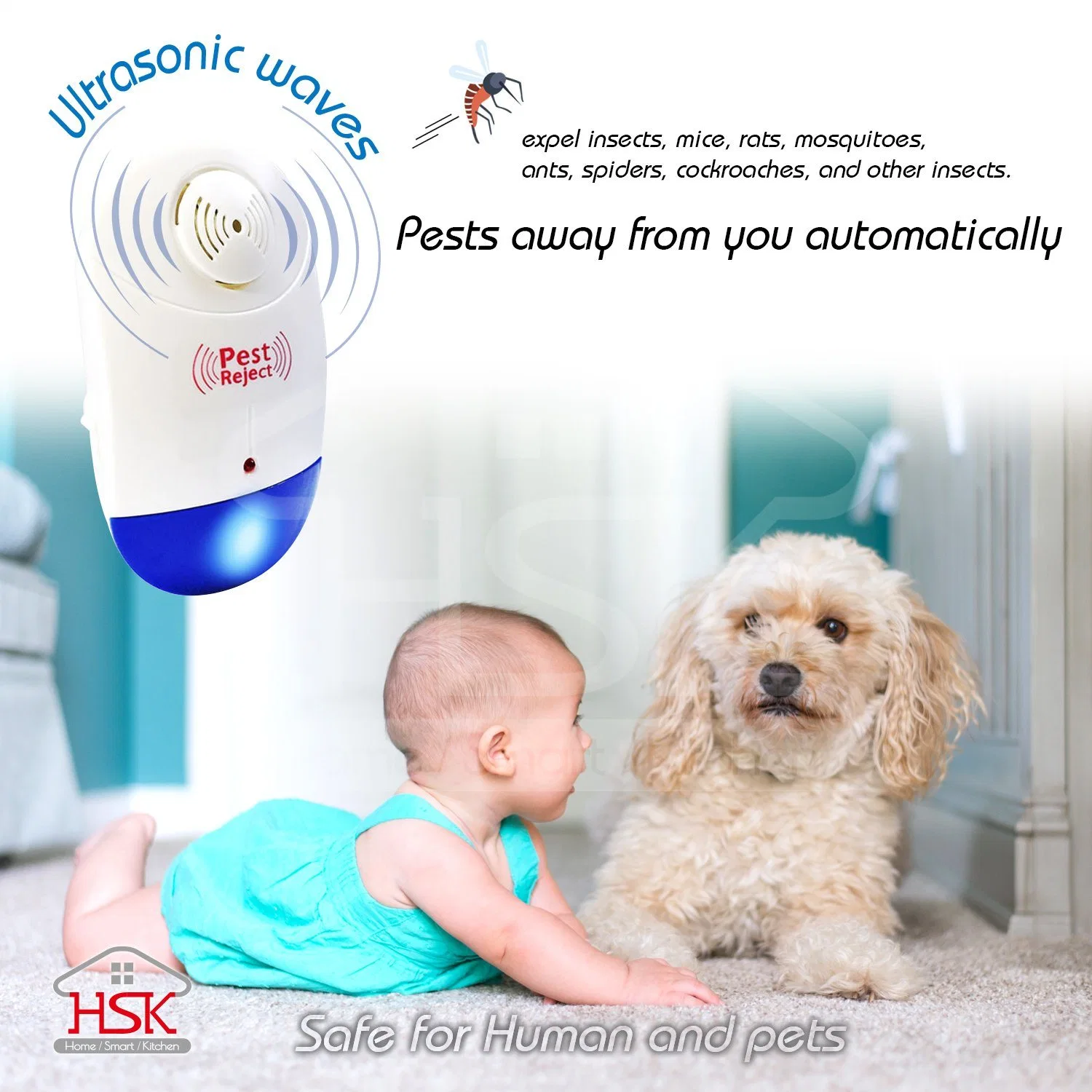 Ultrasonic Pest Repeller Indoor Pest Control Pest Free