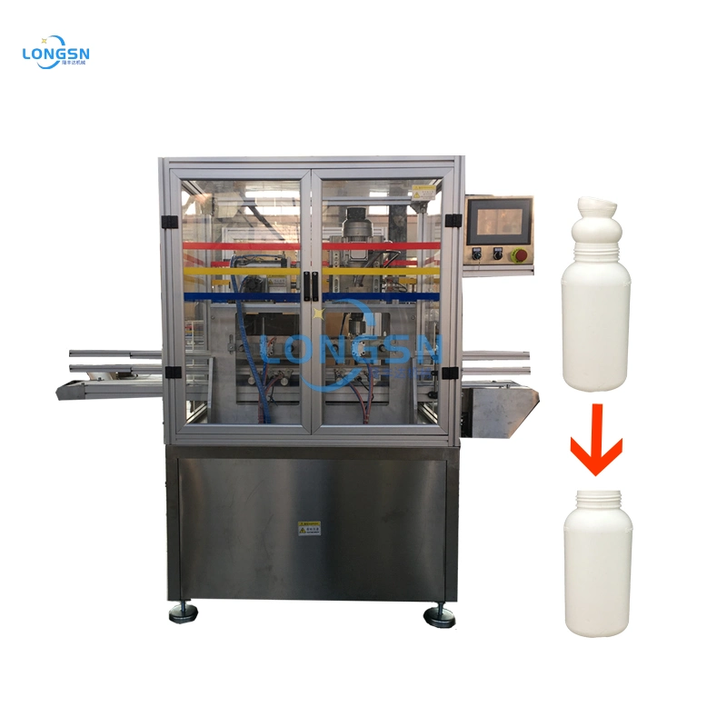 Machine de découpe et de finition automatique des bouches de bouteilles en plastique PET PP PE HDPE, machine de découpe de col de jerrycan, prix de la machine de finition.