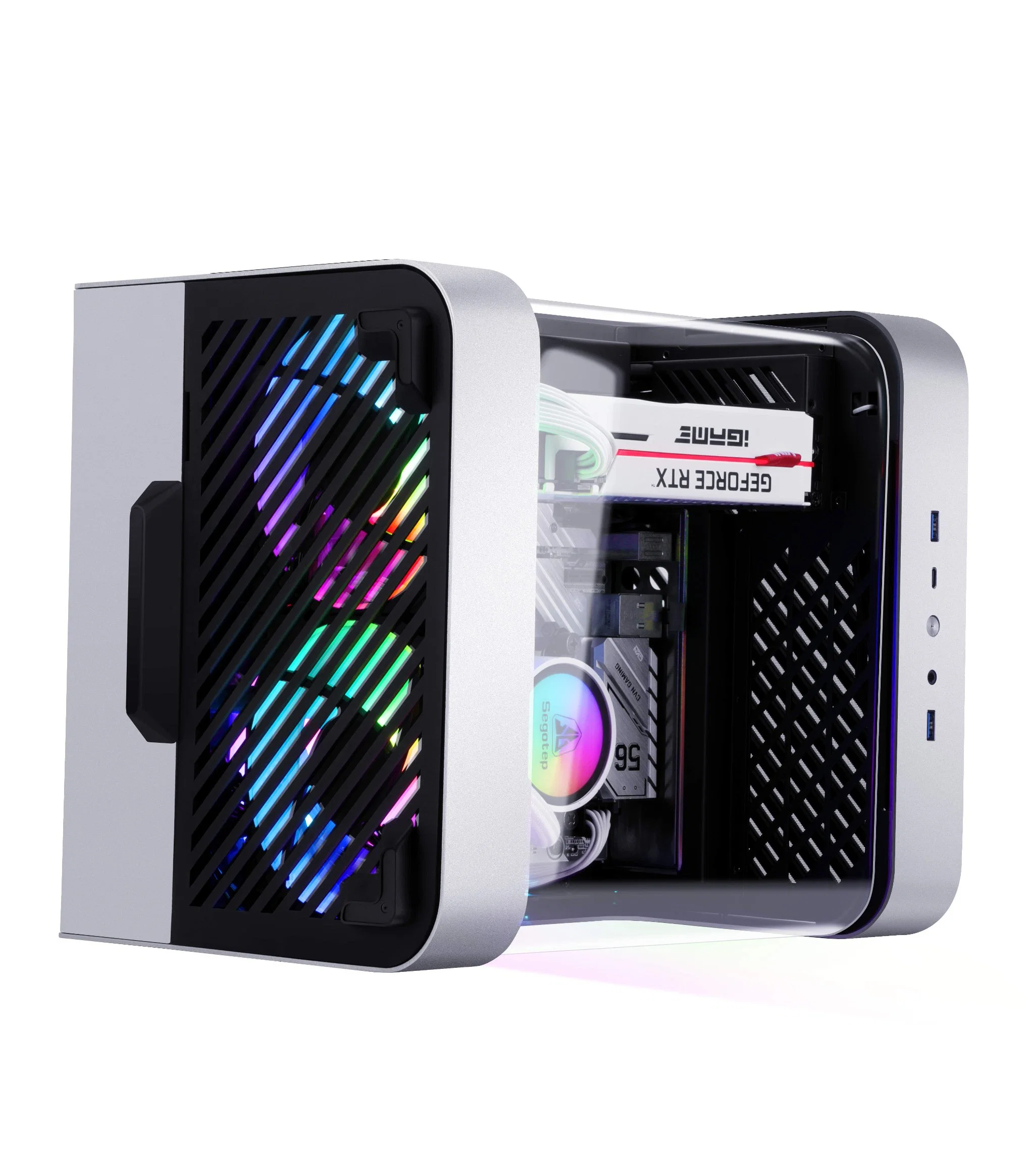 Itx Gaming Case Aluminium Shell Gebogene Glas Desktop-Gaming-Computer Fall