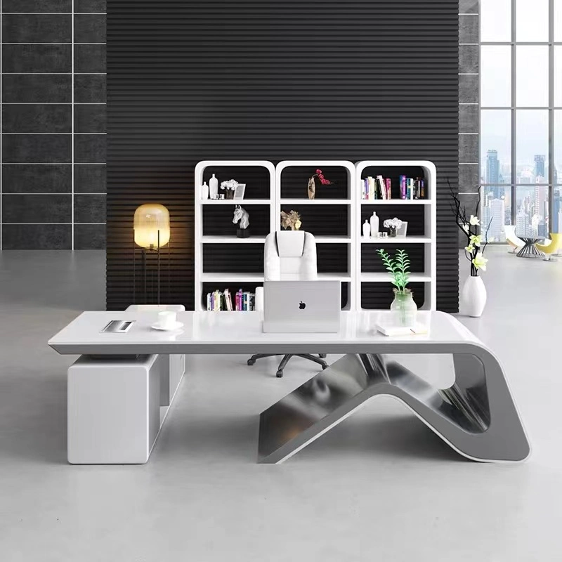 Luxus New Design White Office Desk CEO Holz Büromöbel Executive-Schreibtisch