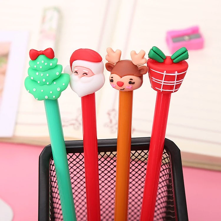 Ten Color 10 Color Press Multi-Color Ballpoint Pen Santa Claus Christmas Tree Festival Supplies Gift Account Wholesale/Supplier