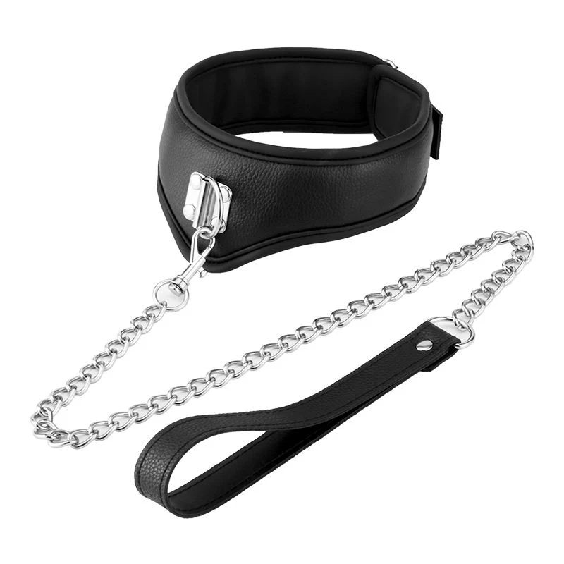 Sex Products Best Quality Sex Products Black Collar with Traction Chain Leather Sex Leather Collars for Women Adult Products Toys for Couples Women and Men Toy