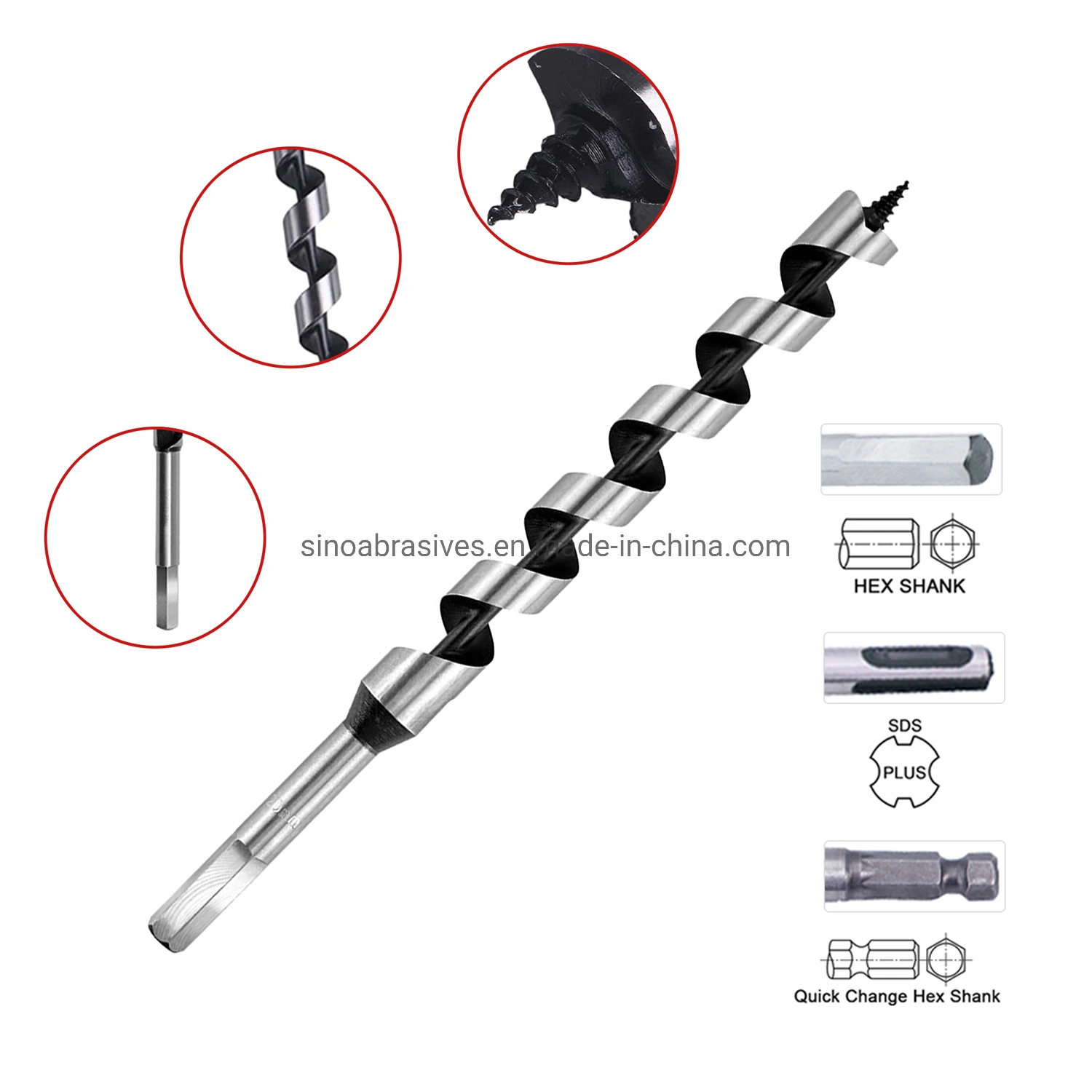 High Carbon Steel Hex Shank Spur Auger Wood Auger Drills Bit