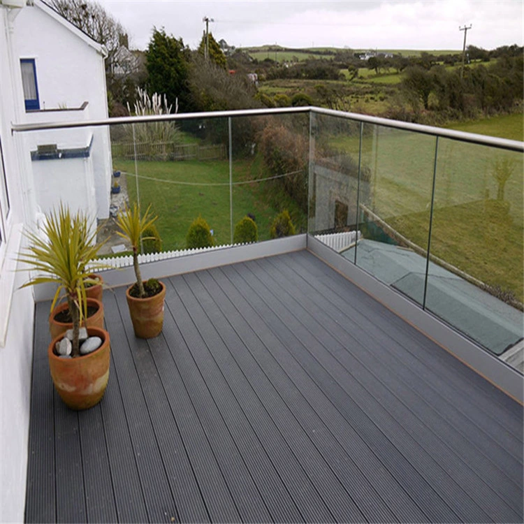 Modern Design Frameless U Channel Base Tempered Glass Railings / Balustrades for Outside Project