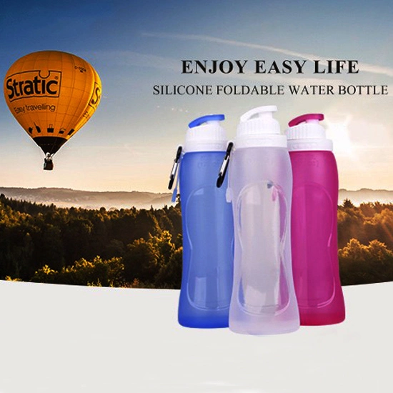 Bouteille d'eau pliable en silicone pour un voyage en promotion