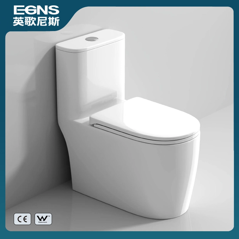 2023 Chaozhou Sanitary Ware S-Trap Water Saving One Piece Siphonic Toilet with Slow Down Seat Cover White Color Household Water Closet