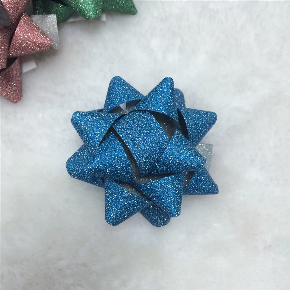 Manufacturer Wholesale/Supplier Shiny Glitter Ribbon Star Bow for Gift Wrap