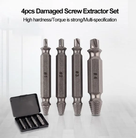 Drill Bits 4 Pieces Screw Extractor Set Speed out