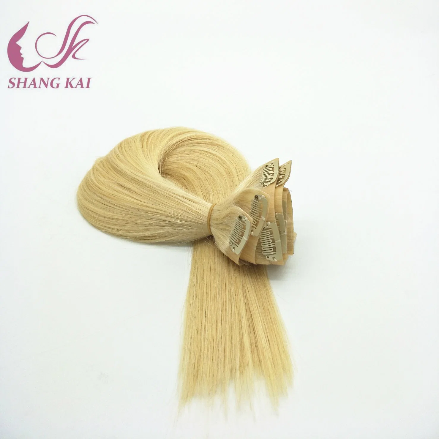 High quality/High cost performance  PU Weft Seamless Clip on Human Hair Extension Russian Remy Hair