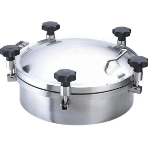 Sanitary Hygienic Stainless Steel SS304 Pressure Circular Round Manway Manhole Cover