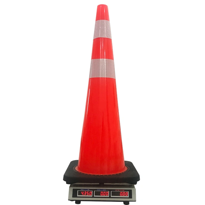 USA Standards Durable Flexible Soft 36 Inches PVC Safety Road Traffic Cone with Black Rubber Base