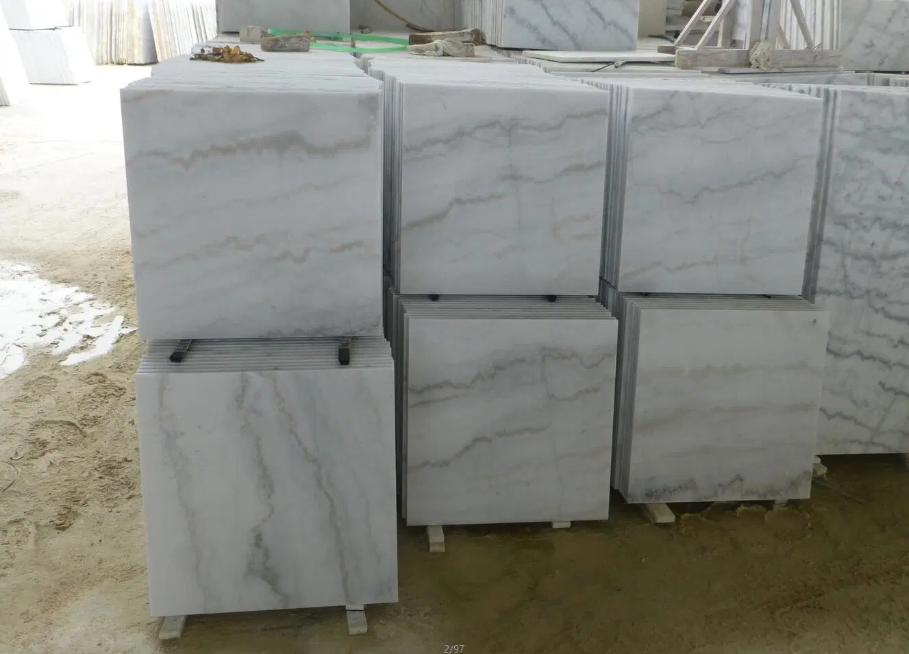 High quality/High cost performance  White Marble with Veins Guangxi White Marble Tiles Slabs