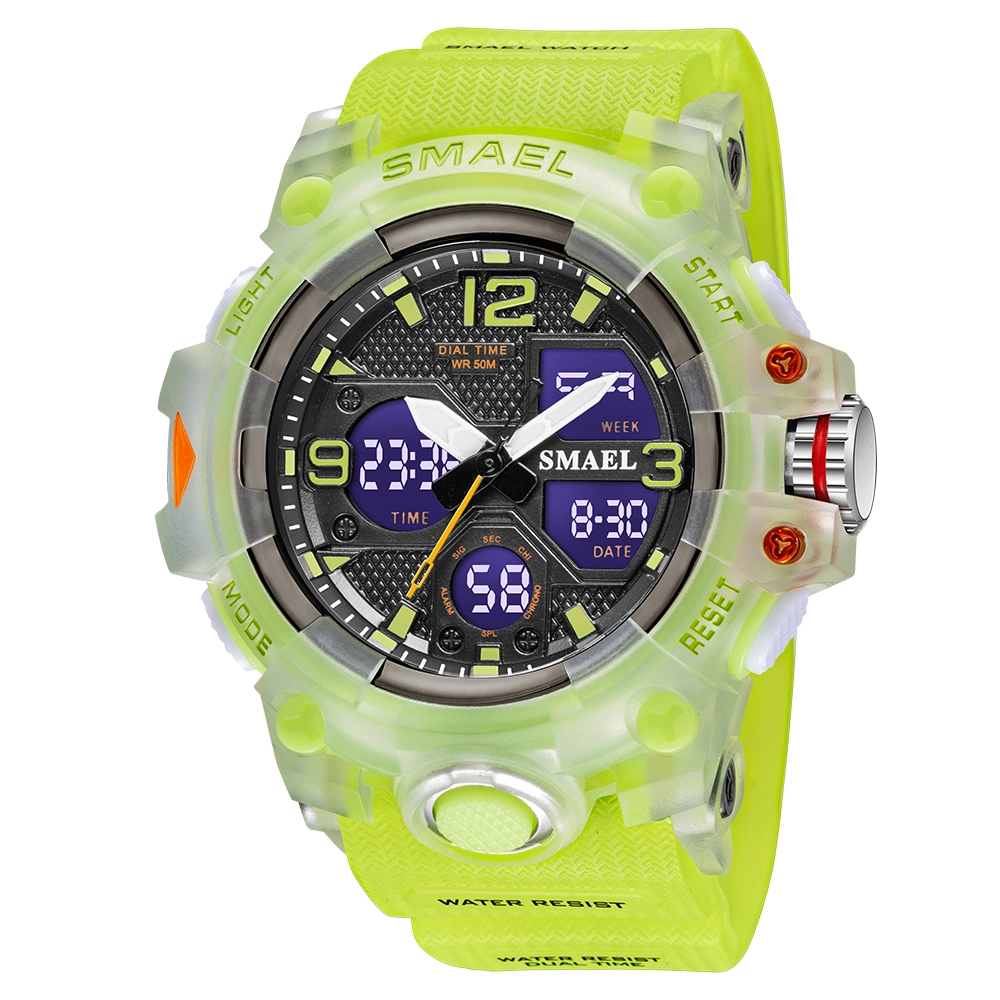 Transparent Case Plastic Digit Analgue Watch 8008ad