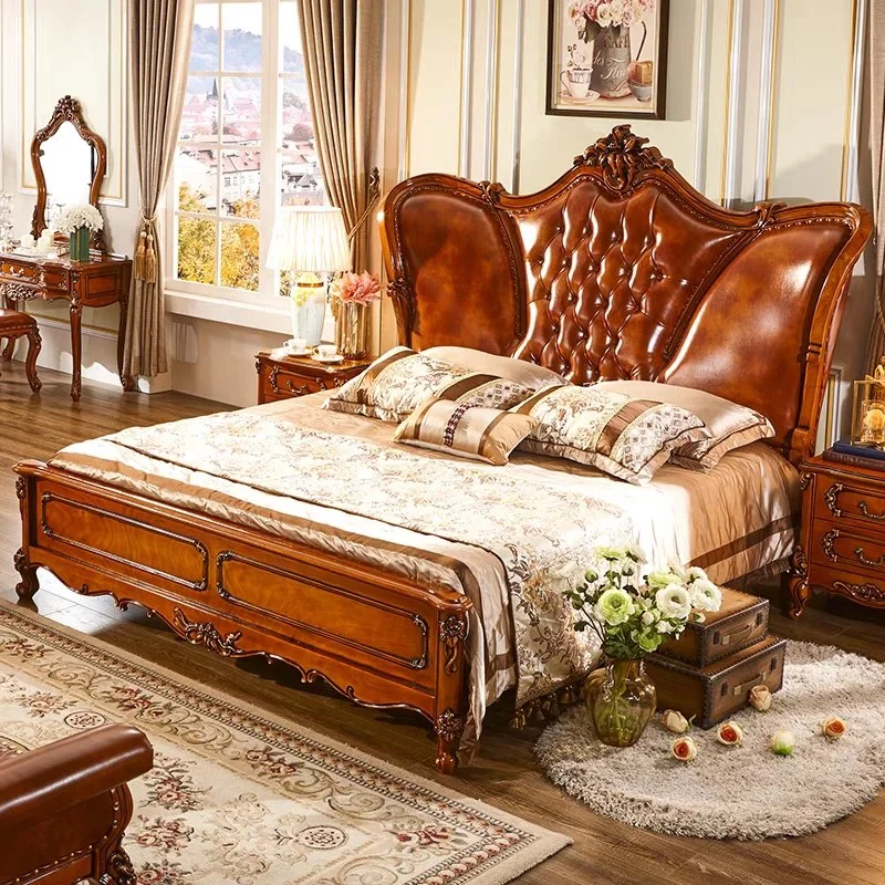 Chinese Modern Home Decoration Wooden King Bed Furniture for Home and Hotel Bedroom Set