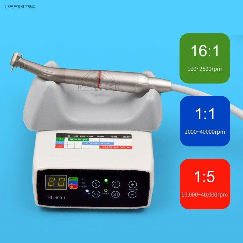 Dental Electric Micro Motor Internal Spray with 1: 5 Increasing High Speed Handpiece Portable Dental Brushless Micromotor