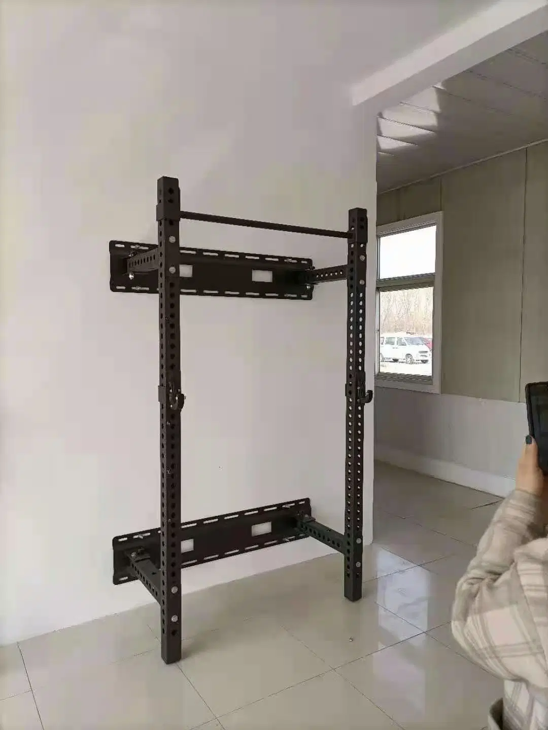 Accueil à l'intérieur de haute qualité formateur utiliser monté sur un mur Squat Rack Puissance de pliage