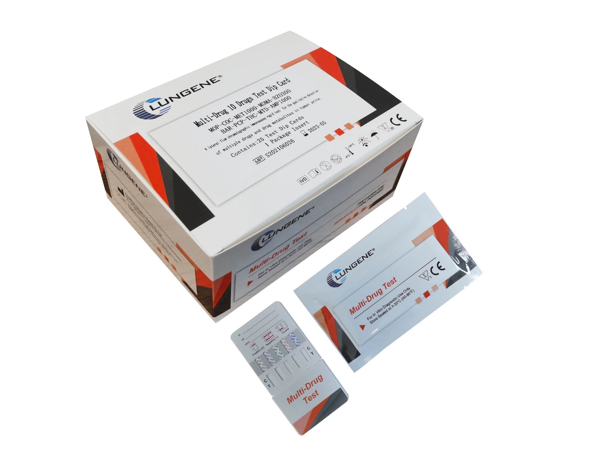 Clungene Brand Rapid Doa Urine Multi-Drug 10 Drugs Screen Test Panel/Cup (MOP/KET/THC/MET/COC/MTD/BAR/BZO/PCP/K2) with CE