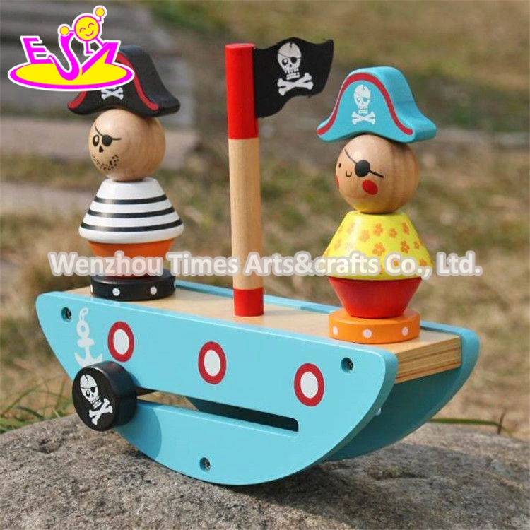 Wholesale/Supplier Pirate Toy Wooden Stacking Balance Blocks New Design Wooden Balance Blocks for Kids W11f056