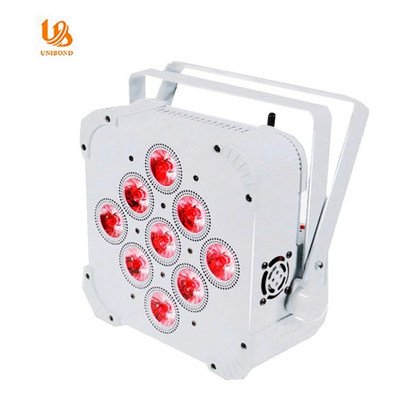 Bateria LED Slim par Light de 9 * 18 W RGBW e UV 6in1 com Controlo remoto