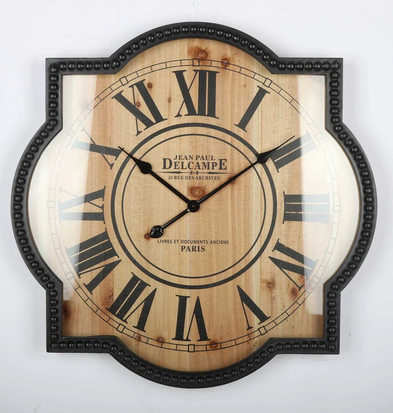 Bastidor de madera Medallón Floral Reloj de pared para la decoración del hogar