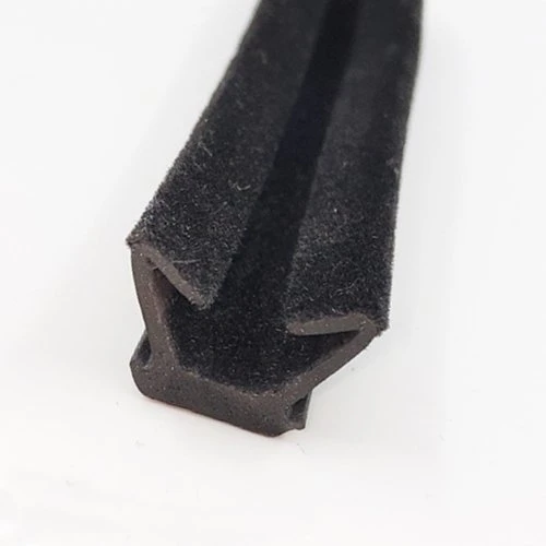 Weatherproof Auto Glass Run Channel Flocked Rubber Seal Strip