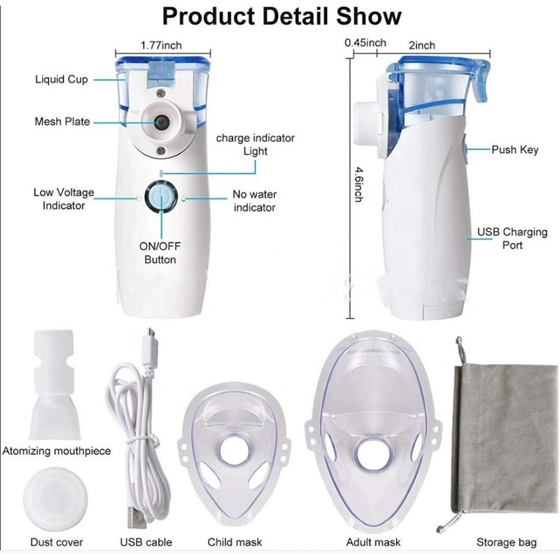 Home Portable Nebulizer جهاز استنشاق الحمضن المحمول فوق الصوتي جهاز استنشاق الحمضن الحمضن