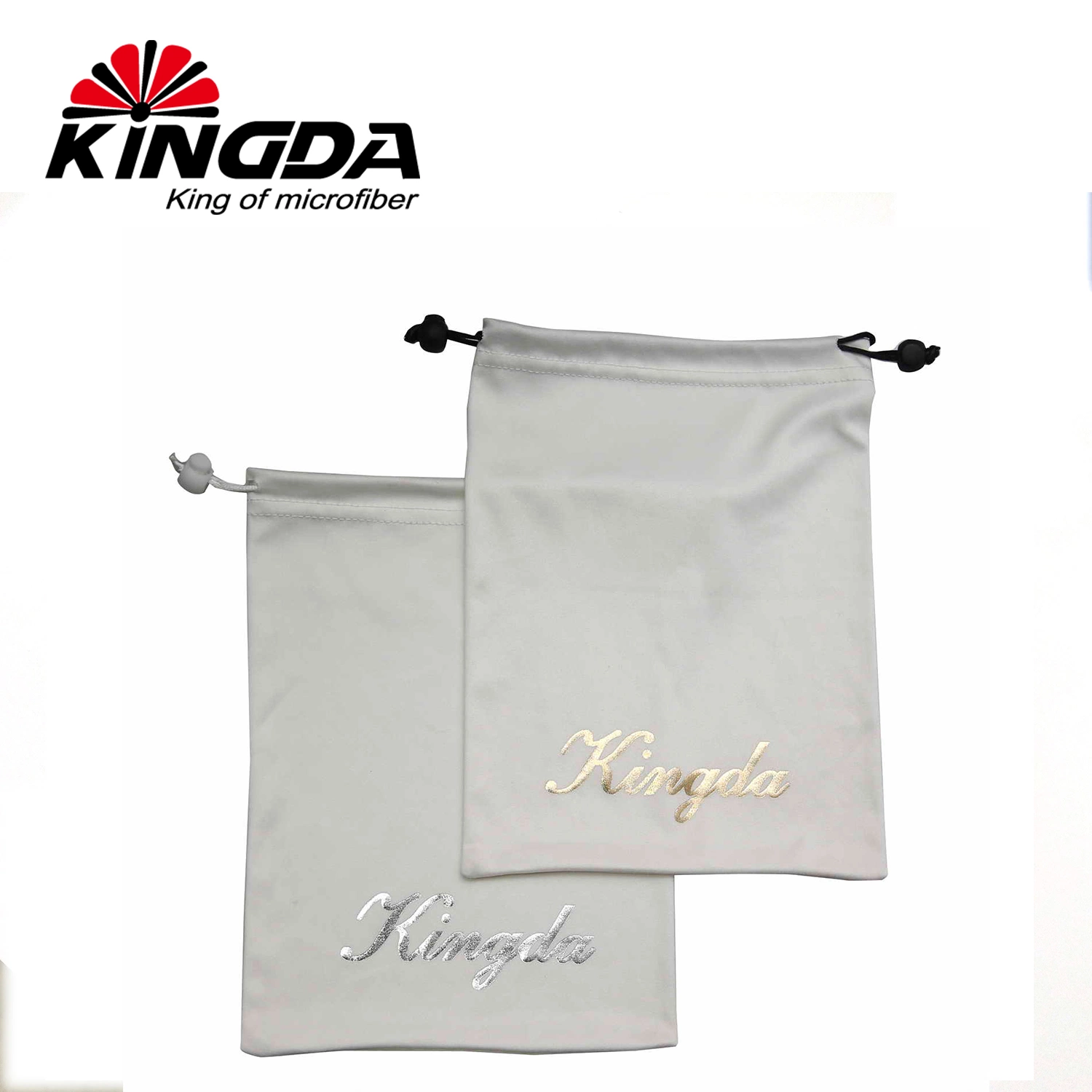 Soft Touch Microfiber Drawstring Bag with Logo Printing and Bead