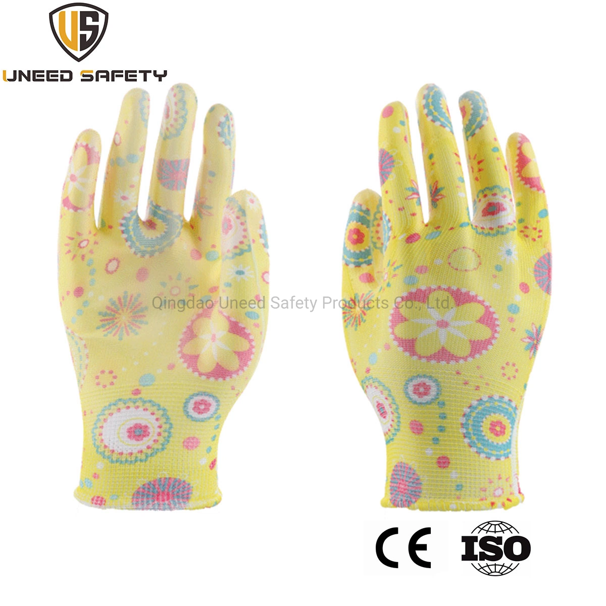 Garden Work Palm Nylon Durable PU Coated Anti Static Safety Woman Work Gloves