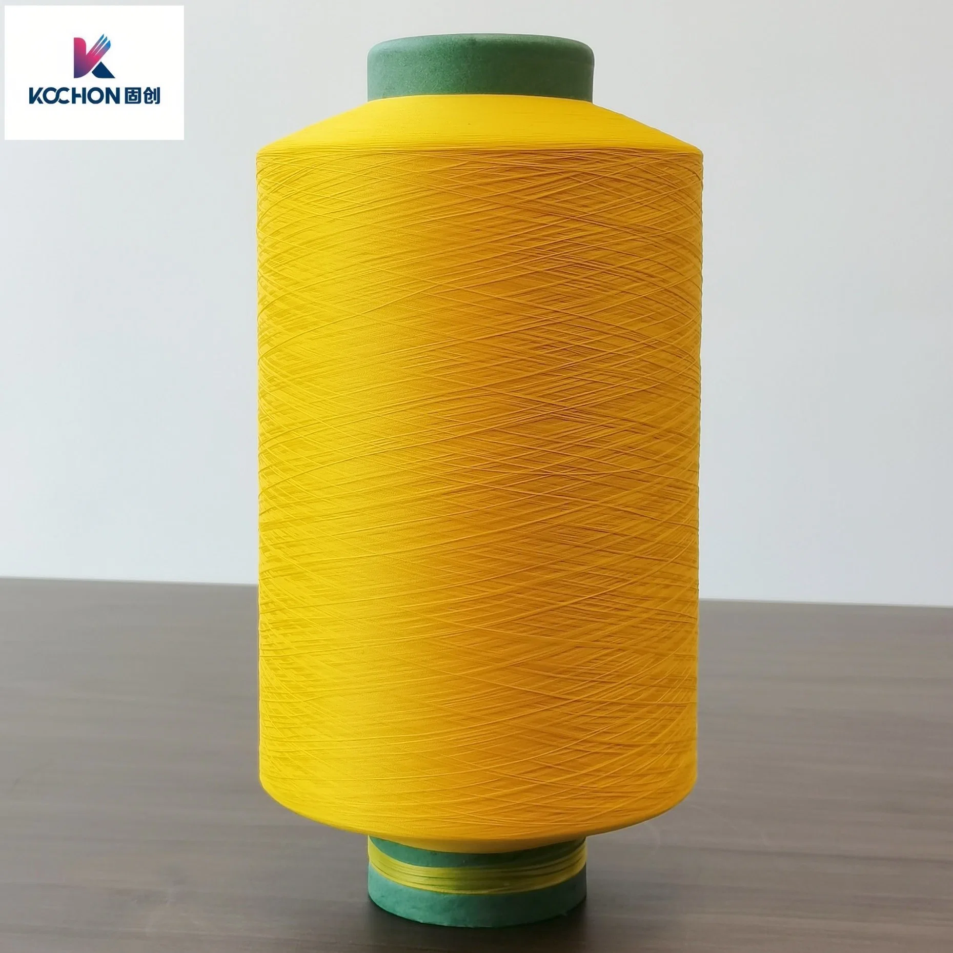 Lemon Yellow Dyed Nylon Drawn Textured Yarn DTY 100d for Warp Weaving