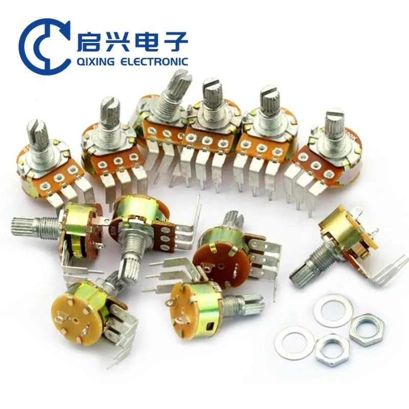 Wh148 B0.1K B0.5K B1K B2K B5K B10K B20K B50K B100K B500K B1m 15mm /20mm Shaft Amplifier /Sing/Dual Stereo Potentiometer