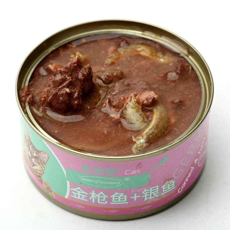 Factory Wholesale/Supplier Tuna Canned Silver Fish Cat Snack Cat Pet Food