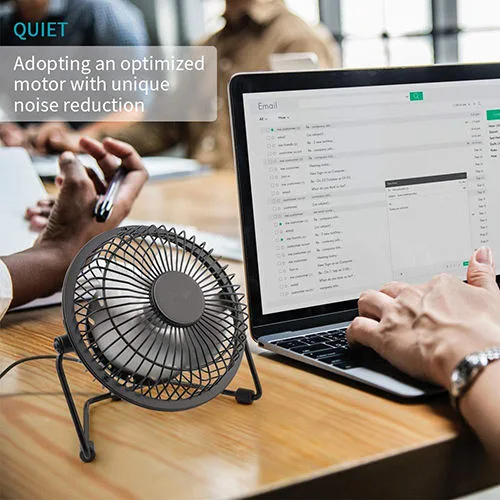 360 Rotation Metal Body Quiet Operation 5V Mini Table Laptops Desk Fan