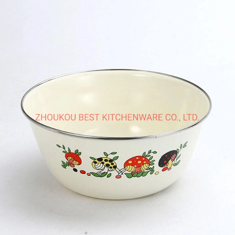 Emaille Mixing Bowl mit luxuriöser Blumendekoration in verschiedenen Größen Für Ihre Auswahl