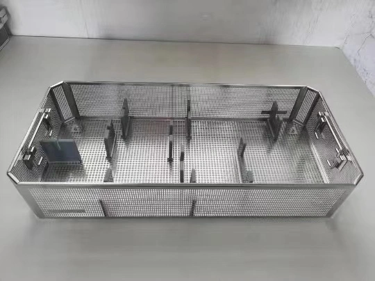 260mmx190mmx50mm instrumento quirúrgico Mesh Lavavento Transporte bandejas de esterilización por vapor